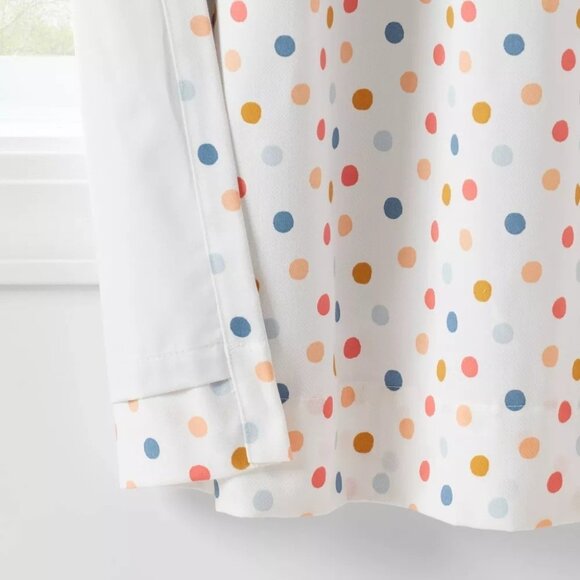 Pillowfort White & Colorful Dots Single Blackout & Lined Curtain Panel 42" x 63" - Picture 4 of 8